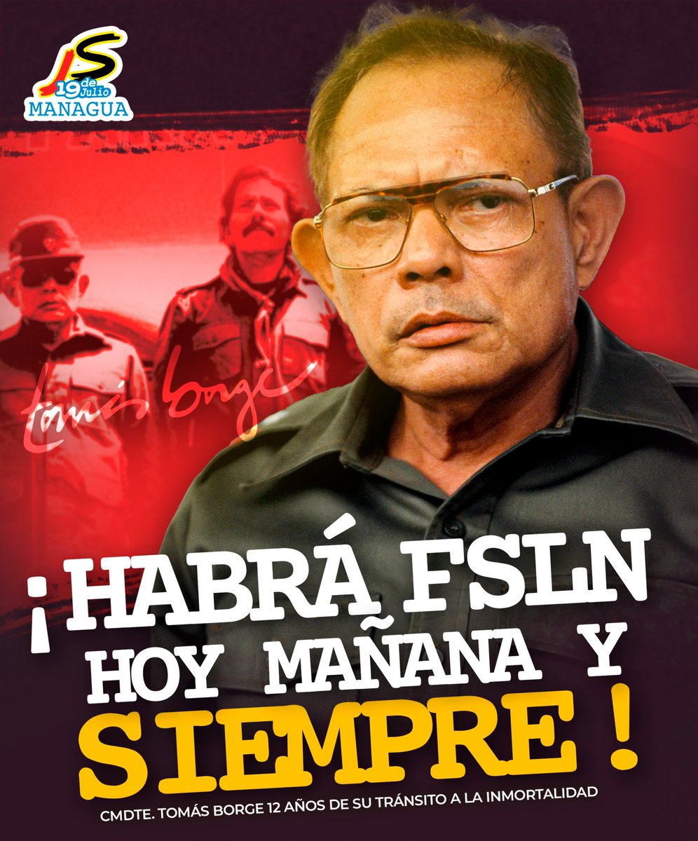 #ManaguaSandinista// ‘Como lo escribió Sandino con su sangre bendita inflamando el fuego, en el corazón de Tomás su canto resplandeciente más allá de la vida y la muerte” #4519LaPatriaLaRevolucion #SoberaniayDignidadNacional