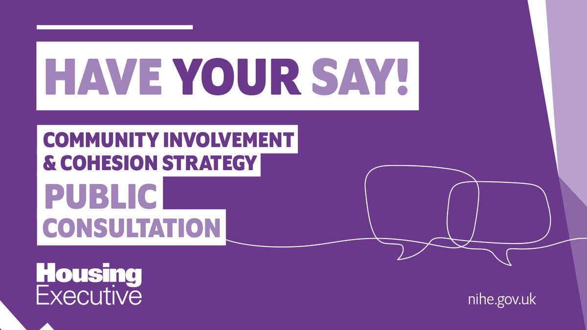 Tenants and customers are at the heart of our services and we want to hear your voice to help us shape our draft Community Involvement and Cohesion Strategy 2024 – 2029. Take part in our public consultation now at: orlo.uk/6xkoM #NIHETogetherWeCan