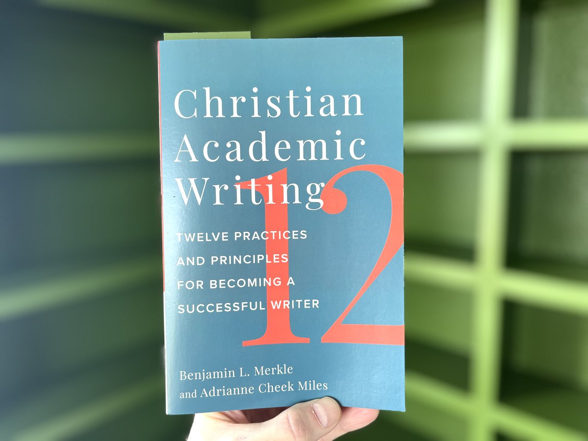 I'm teaching a class <a href="/fullerseminary/">Fuller Seminary</a> in which students produce only one thing: a top notch research paper. I wish I'd seen <a href="/Benmerkle/">Benjamin L. Merkle</a> &amp; Adrianne Cheek Miles' book with <a href="/BakerAcademic/">Baker Academic</a> sooner b/c it's so wonderfully useful, accessible, and inspiring for new and mid-career writers.