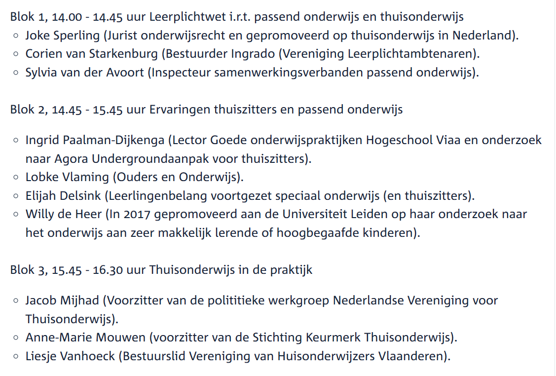 1/2
Voor het rondetafelgesprek van de @OCW_TK op 23 mei over 'Thuiszitters en thuisonderwijs' (ter voorbereiding op het commissiedebat #PassendOnderwijs op 29 mei) is de lijst met genodigden gepubliceerd.👇