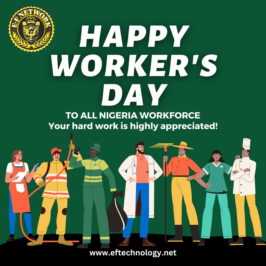 efnetworkltd's tweet image. Today, we recognize the backbone of our success - our incredible team! Happy #WorkersDay

#May1st #opay #wizkidanddavido