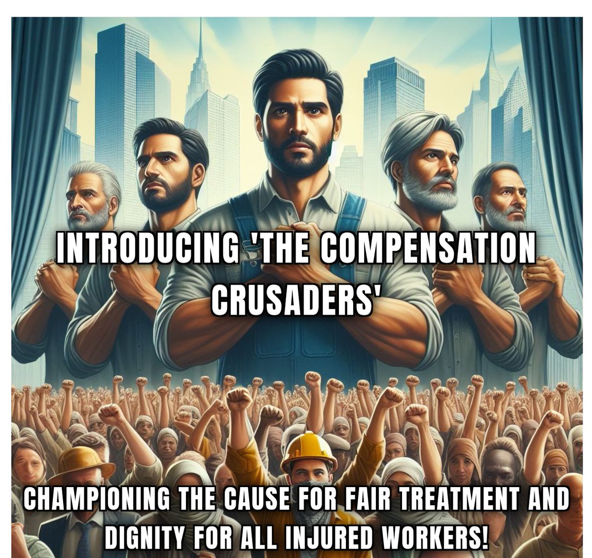 Introducing 'the Compensation Crusaders,' championing the cause for fair treatment and dignity for all injured workers! Together, we can make a difference.  #InjuredWorkers #FairTreatment