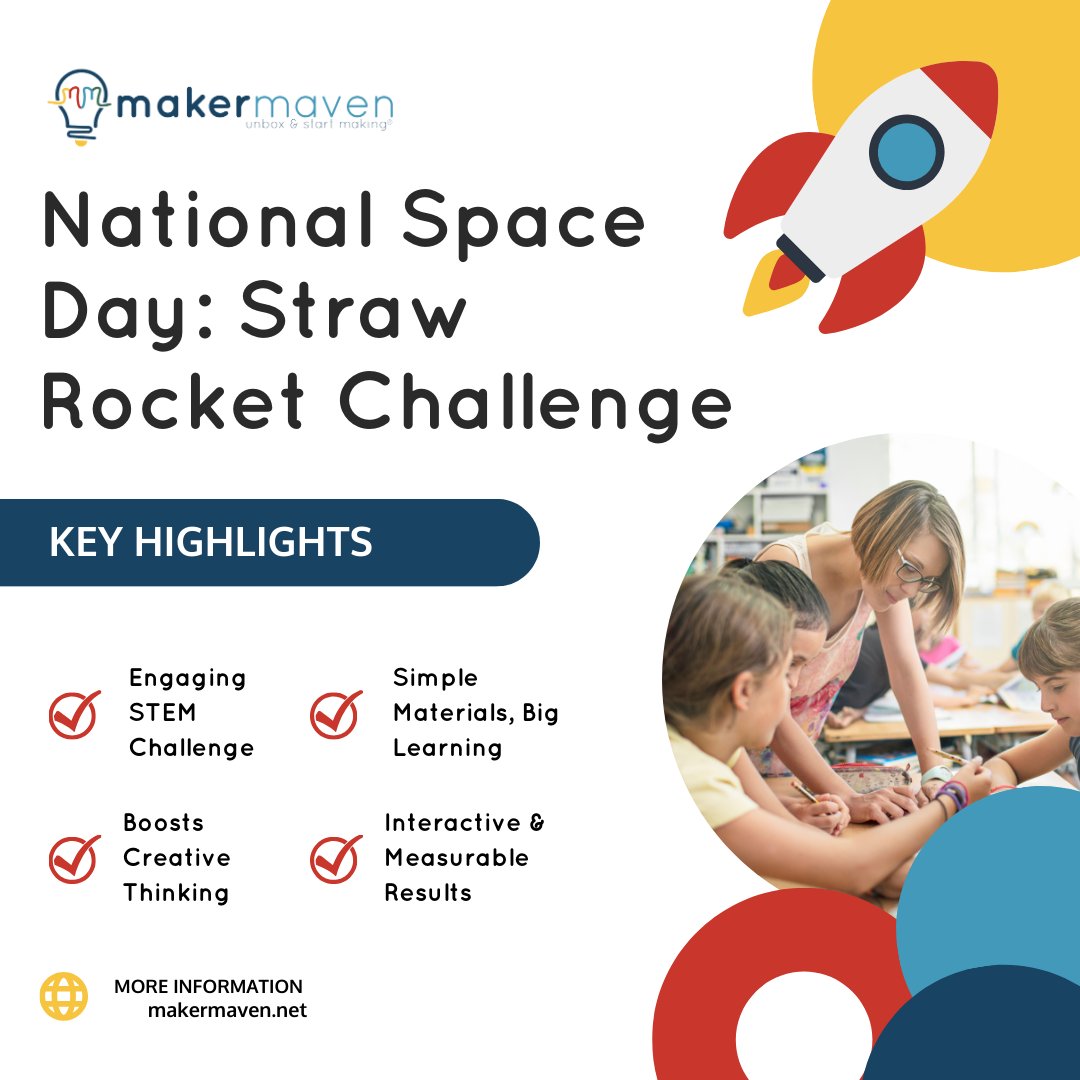 🚀 Celebrate #NationalSpaceDay on May 3rd by launching into some hands-on learning with our Straw Rocket STEM challenge! See how far you can make a paper rocket travel with just one puff of air. Check out the full challenge here: ow.ly/3ErI50IQ8AQ #STEM