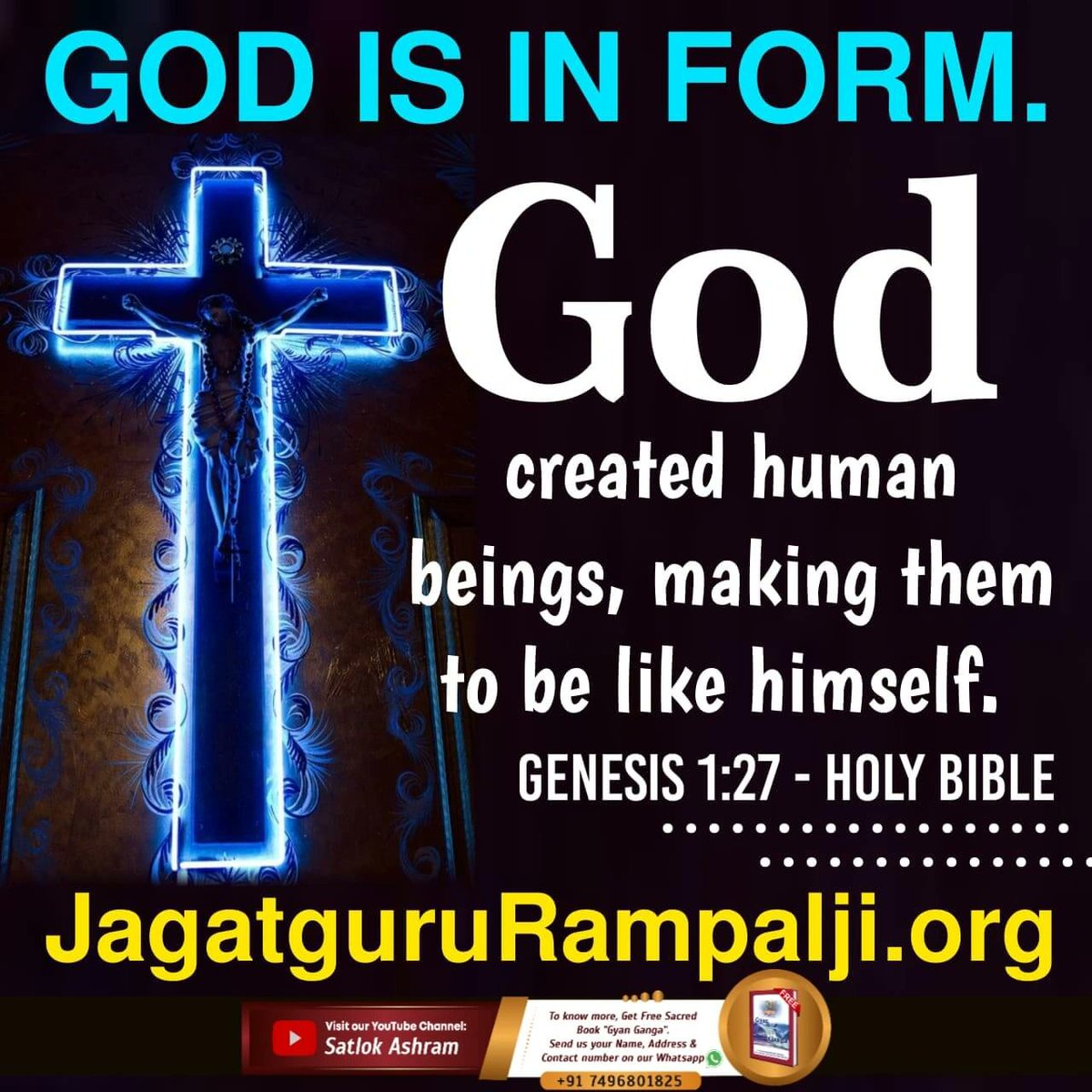 #GodNightTuesday ✝️✝️✝️✝️
#TuesdayMotivaton 
#SaintRampalJiQuotes 

God created Human beings in his form . Holy Bible genesis 1: 27 is showed, God is in form.

Visit Satlok Ashram YouTube Channel.