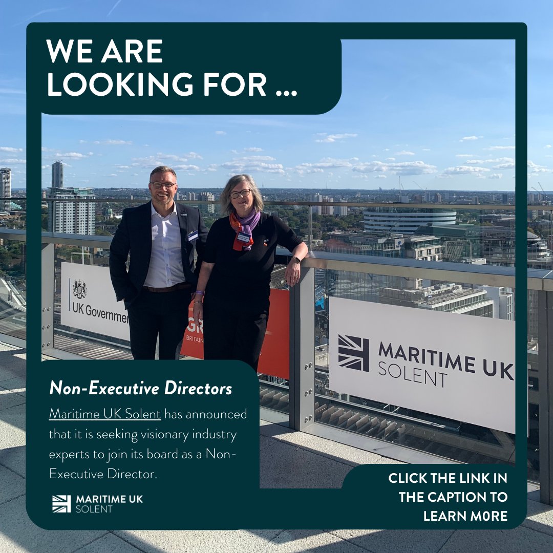 🌊 Exciting news! Maritime UK Solent is seeking practical visionaries to join our board as Non-Executive Directors. Applications close on June 3, 2024. click the link below for more details and to apply. muksolent.com/priorities/rec… @MaritimeUK #MaritimeUKSolent #BoardOpportunity