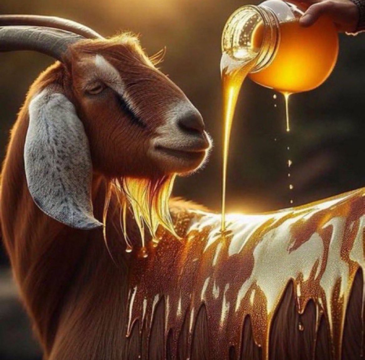 I’m pouring so much honey on you goat
