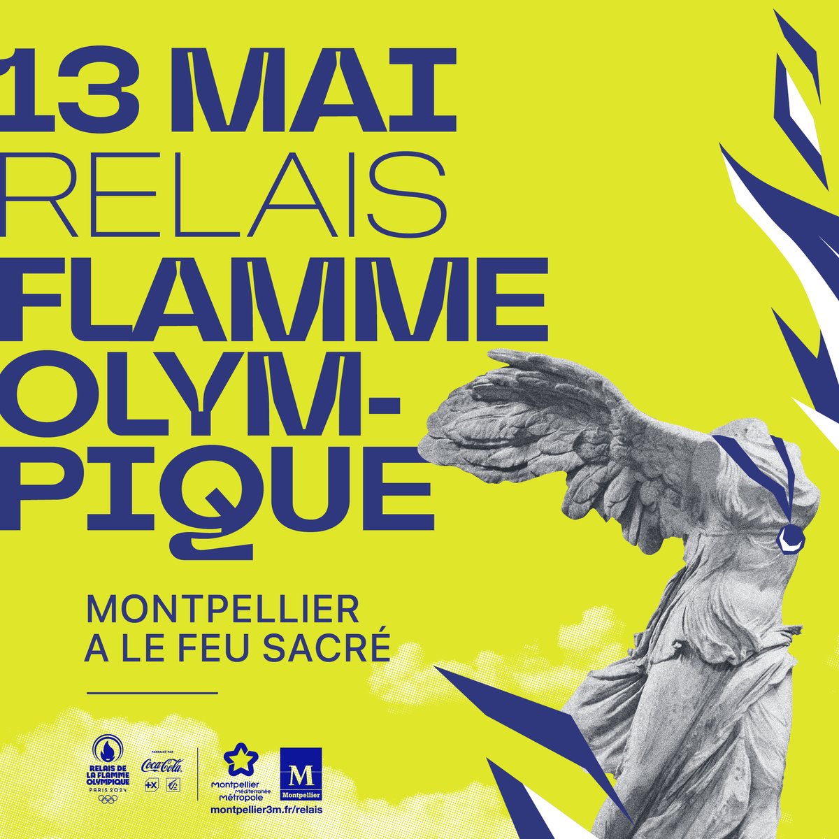 🔥🏆 Lundi 13 mai, la flamme olympique arrive à Montpellier ! Profitez d'animations sportives, culturelles et musicales dans toute la ville : Place de la comédie, Arc de Triomphe, Antigone, Esplanade de l'Europe... Programme complet 👉 bit.ly/3Qp0D6u