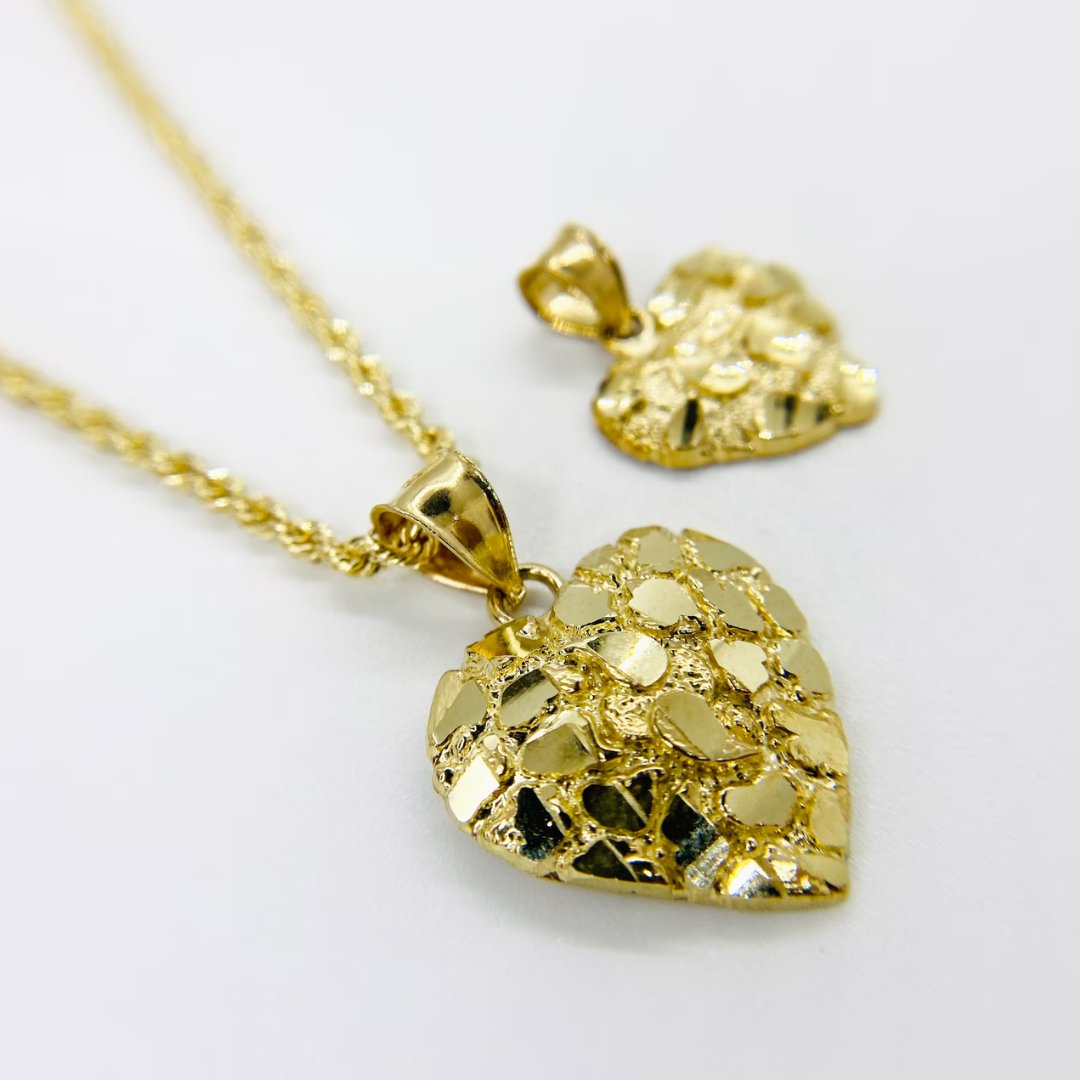 10k Solid Gold Nugget Heart Love Vintage Charm Pendant Necklace, a timeless piece. 

#nolters #noltergold #10kgoldpendant #goldnuggetpendant #nuggetpendant #10kgoldnugget #10kgoldnuggetpendant #realgold #realgoldpendant #goldpendant #giftsforher #losangeles #losangelescalifornia