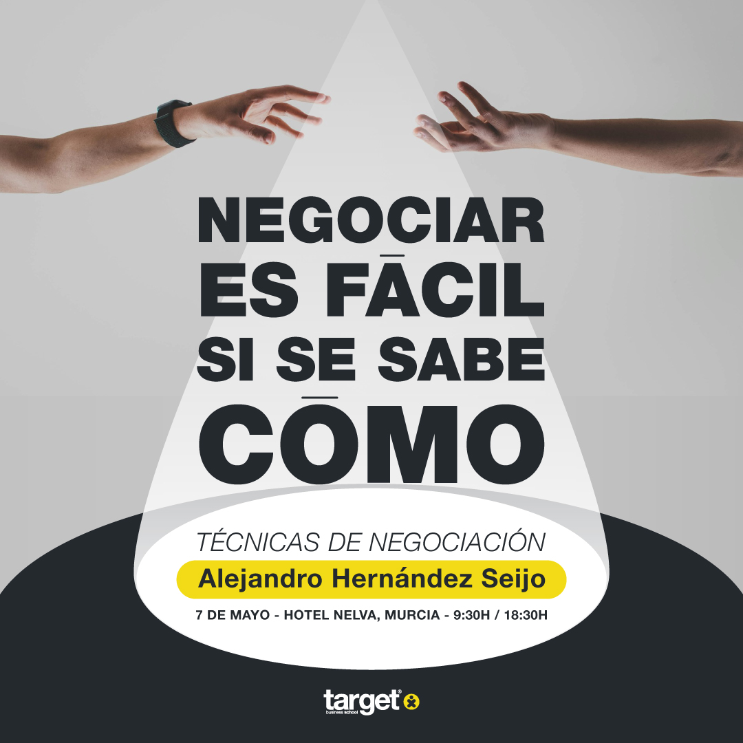 target bs (@target_bs) on Twitter photo 驴Sabes negociar o regatear?
Nuevo curso de t茅cnicas de negociaci贸n: 7 de Mayo, Hotel Nelva.
Inscripciones en info@target.edu.es
#escuelanegocios #target #negociaci贸n #ventas #businessschool 驴Sabes negociar o regatear?
Nuevo curso de t茅cnicas de negociaci贸n: 7 de Mayo, Hotel Nelva.
Inscripciones en info@target.edu.es
#escuelanegocios #target #negociaci贸n #ventas #businessschool