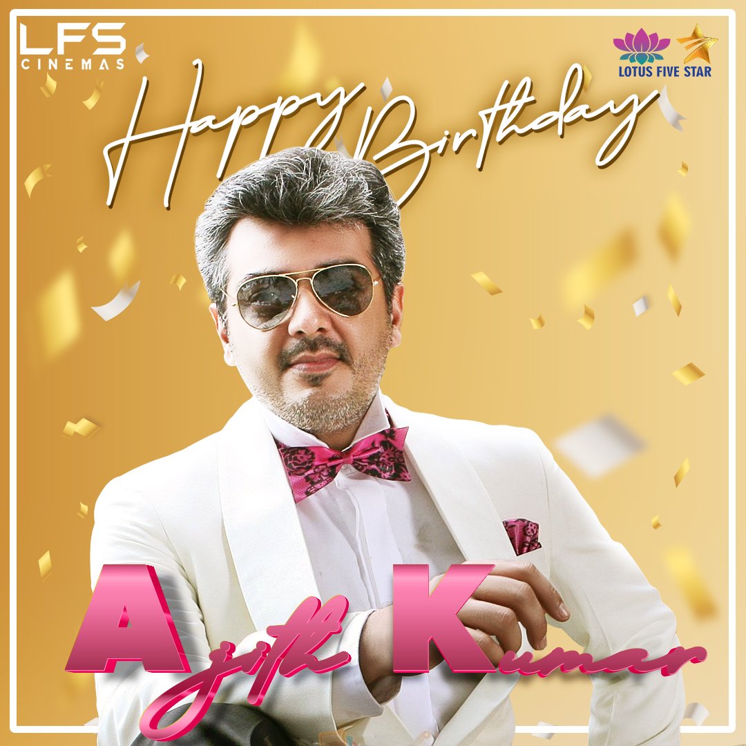 Happy Thala Day! #AjithKumar 😎 Stay fierce, cool & classy 💯 Happy Birthday AK 🔥 Experience #Mankatha with NO CUTS! 🎬💯😉 💥MIDNIGHT SHOWS ARE AVAILABLE 💥 A @LotusFivestarAV Release! @SonyMusicSouth @APIfilms #LotusFiveStarAV #LFSMovies