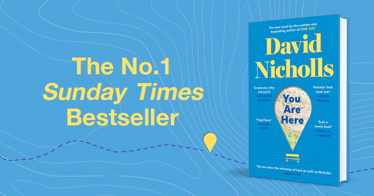 YOU ARE HERE is a Number One Sunday Times Bestseller 💙 Congratulations @DavidNWriter and thank you to booksellers and readers for showing your love for this beautiful novel.