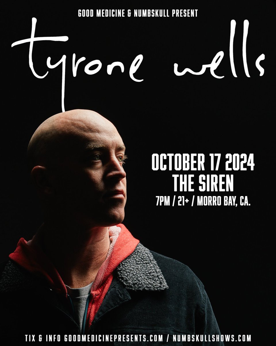 JUST ANNOUNCED - @tyronewells at @TheSirenMB October 17th! Tickets on sale Friday, May 3rd at 10am: tickets.goodmedicinepresents.com/e/tyrone-wells

@NumbskullShows #goodmedicine #thesiren #morrobay