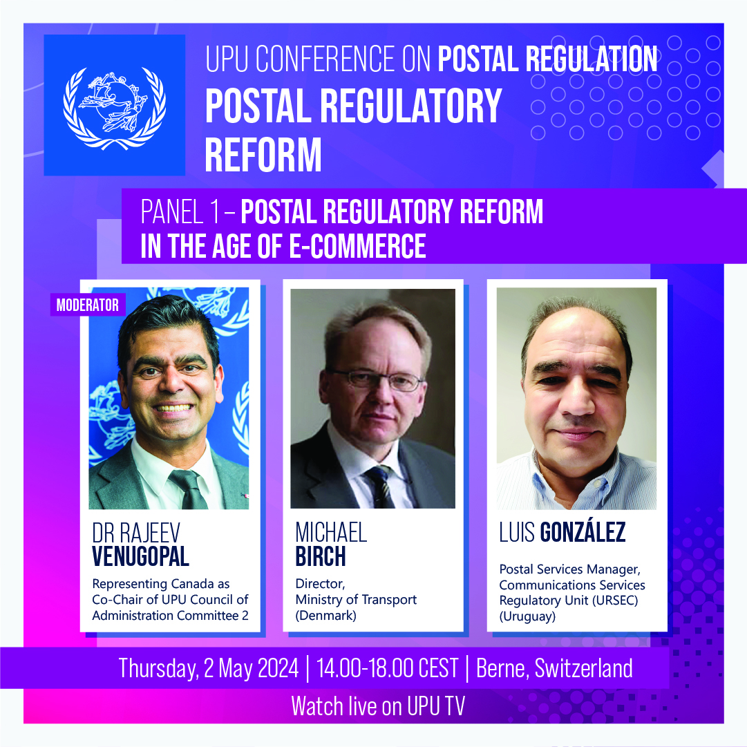 Panel 1 of the UPU Conference on #PostalRegulation this Thursday will explore how postal regulatory frameworks can be adapted to match the needs of the #DigitalEconomy. 🗣W/ @TRM_dk🇩🇰@Ursec_oficial🇺🇾@canadapostcorp🇨🇦 📆2 May, 14h CEST 💻LIVE on UPU TV 👉bit.ly/3Jy0ppx