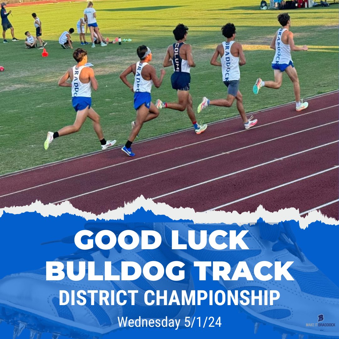 Good luck to the Track & Field team at the District Championships tomorrow at Southridge. The Running Event begins at 5:30 PM. The Top four athletes in each event qualify for the Regional Championships next week. @SuptDotres @MDCPS @MDCPSSouth #MakeItBraddock #FinishOnEmpty