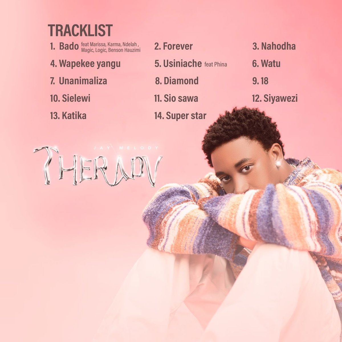 Album ya @Realjaymelody THERAPY hakika ni project nzuri sana.

Uandishi ni top notch, Production (Jini & Aloyname) on point. Jay ame-stick mostly kwenye his seductive sound, ila kaacha a lil room kuonyesha his versatility.

My faves “Sio Sawa”, “Wapeke Yangu”, “Bado”na “Siyawezi”