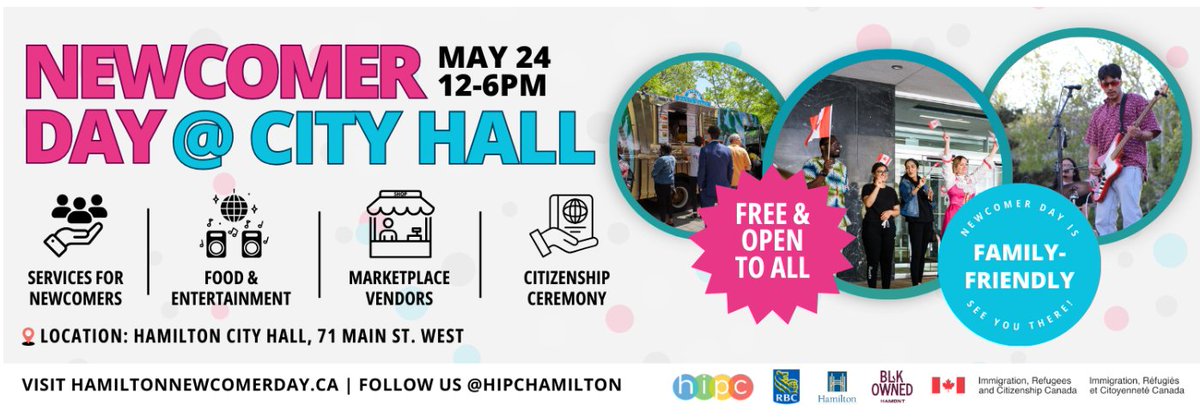 Une invitation a un événement GRATUIT & familial pour célébrer la diversité et la communauté! Le 24 mai de midi à 18H à l'Hôtel de ville de Hamilton An invite to a FREE family-friendly event celebrating diversity & community! May 24 from noon to 6:00 pm @cityofhamilton City Hall