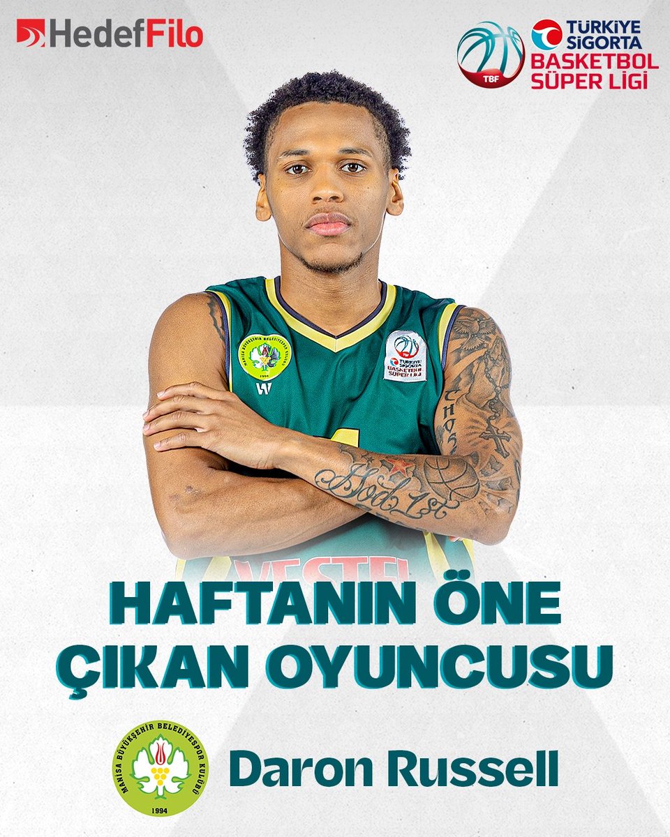 🔥 Manisa Büyükşehir Belediye Spor'un Amerikalı oyuncusu Daron Russell, Çağdaş Bodrum Spor galibiyetindeki 22 sayı, 6 ribaund, 5 asist, 4 top çalmalık dikkat çekici performansıyla haftanın öne çıkan oyuncularından oldu.

#AvrupanınEnSüperi