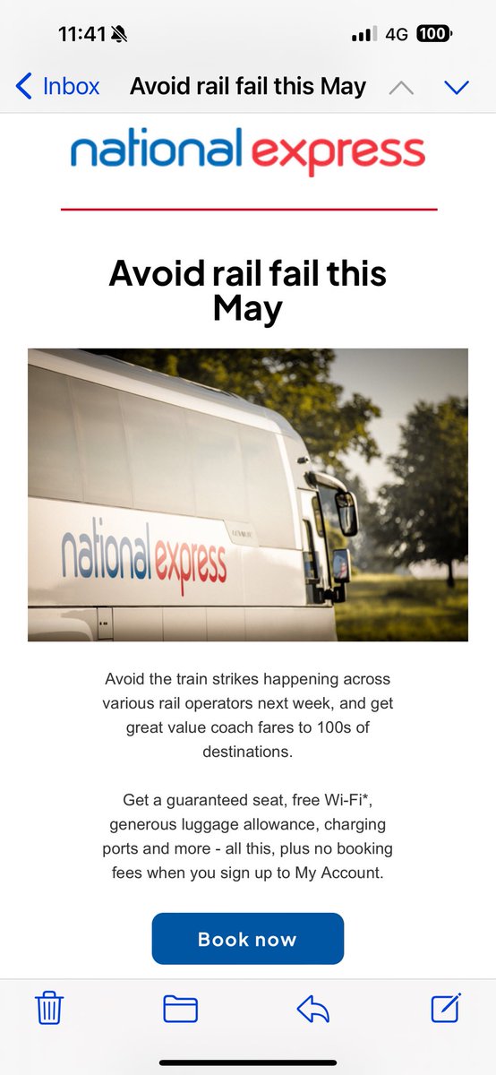 It’s with great regret that the continued action by @ASLEFunion has enabled a marketing coup like this. Spare any howls of indignation from the rail sector, we unashamedly speak up for customers & @nationalexpress are seizing an opportunity & we don’t blame them!