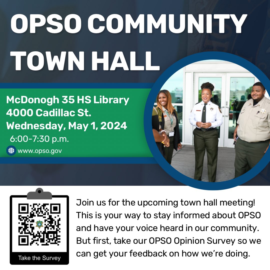 You are invited to submit questions & suggestions to foster an open dialogue between OPSO and the public. Additionally, attendees are encouraged to participate in a new OPSO opinion survey to provide valuable feedback to further enhance community engagement and collaboration.