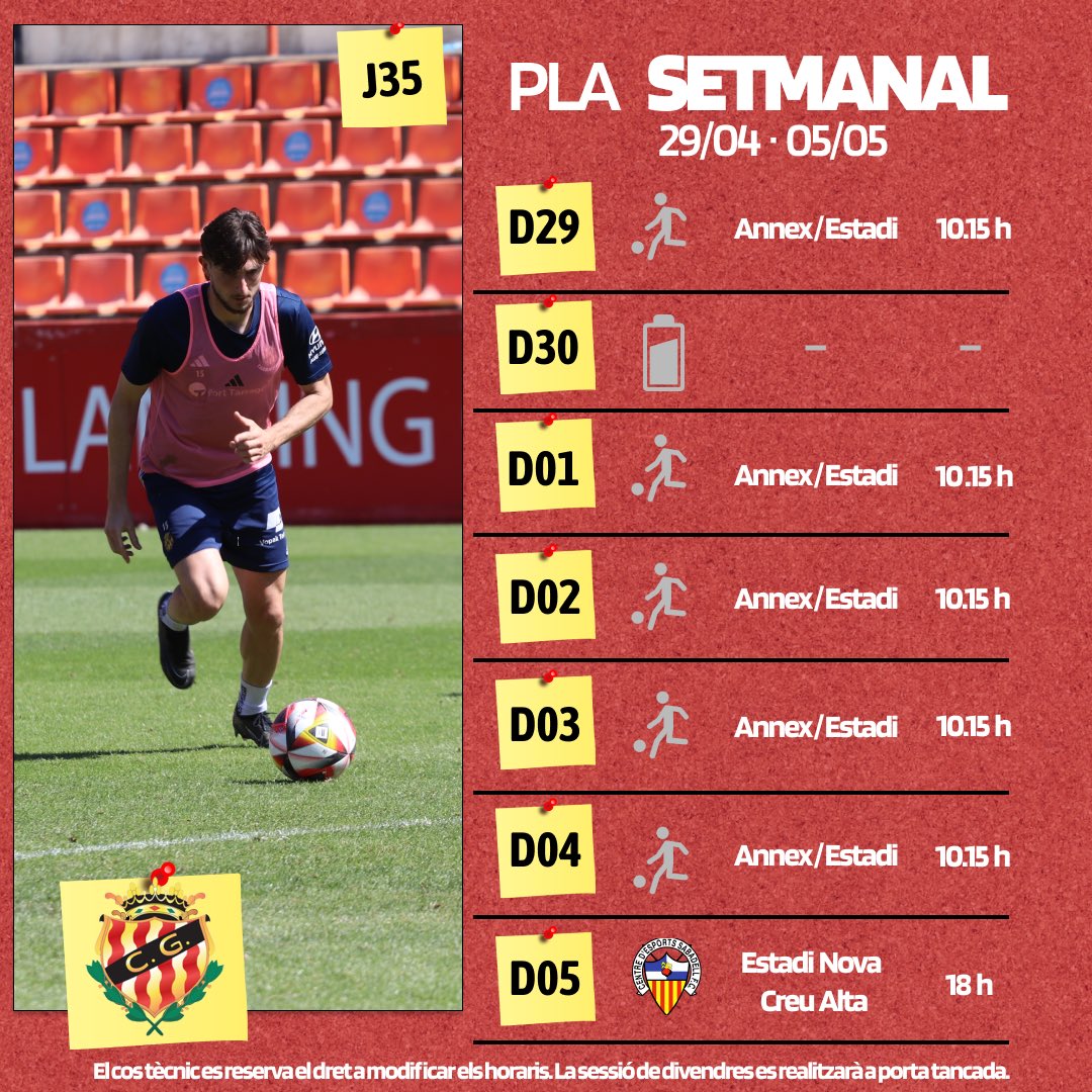 📌 4 sessions més per preparar el #SabadellNàstic‼️ #SentimenTarragoní