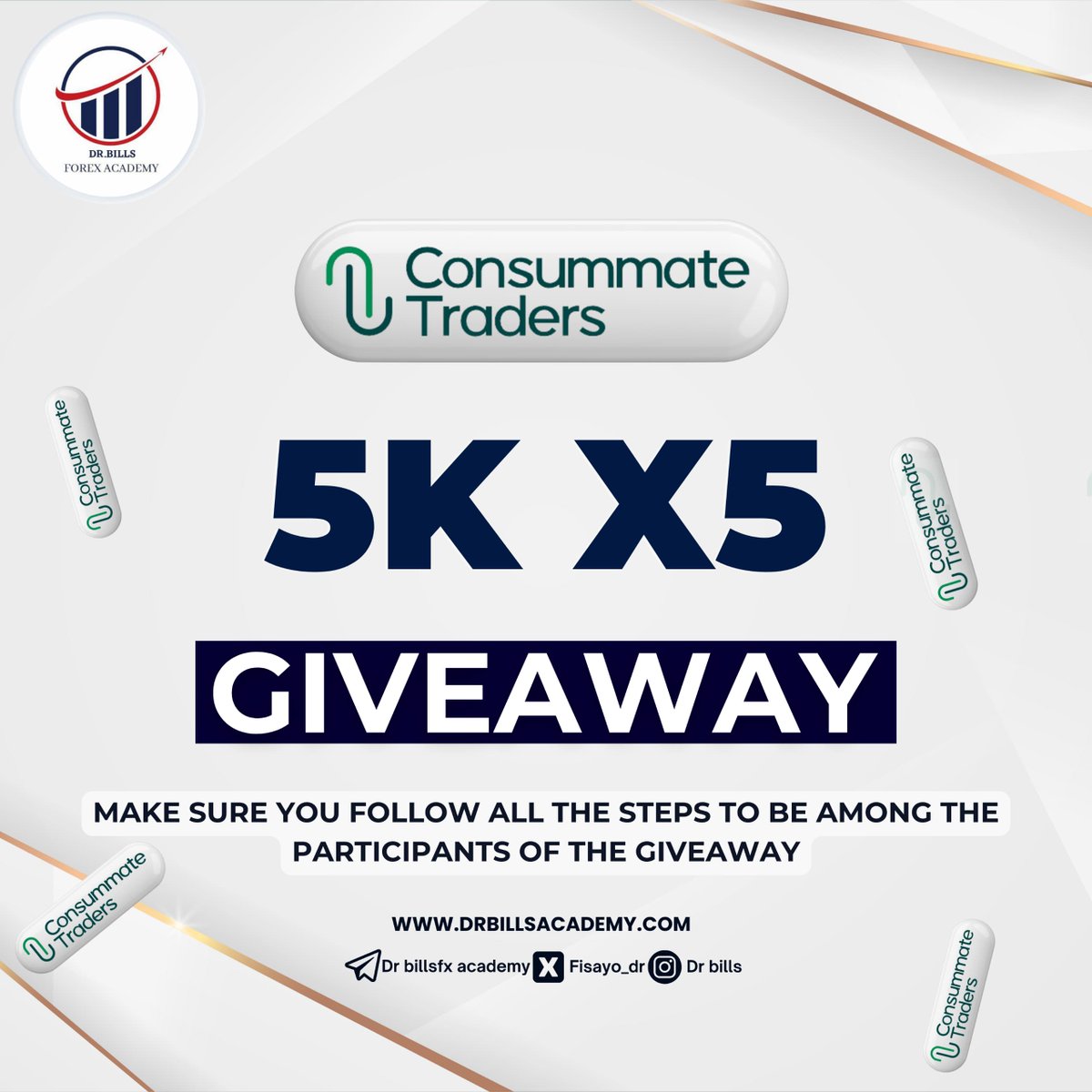 $25k Consummate Evaluation Account Giveaway 🎁.
(5 x 5k Evaluation Accounts)

I’ll be giving out 5 X $5,000 @ConsummateTrdrs accounts 

To participate,
kindly✅subscribe to my Telegram channel. Link will be in the comment section

✅ Follow @ConsummateTrdrs @fisayo_dr @Aygramm_