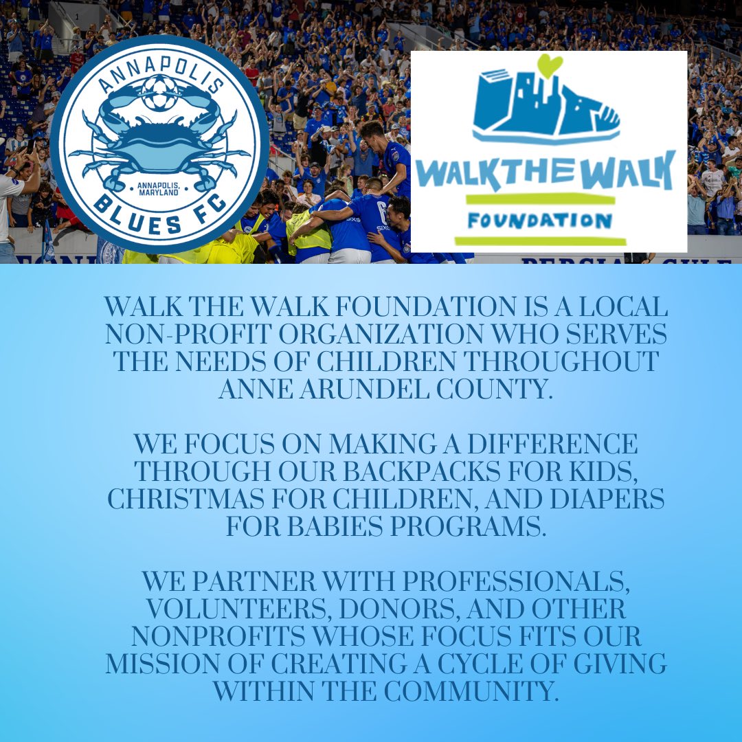 Walk the Walk Foundation, one of the four participating organizations for the Community Shield Match on May 15th!💙 @walkthewalkfoundation has just begun their largest diaper drive in the world! And guess what, you can donate diapers at our home game on May 15th! 🧷👶