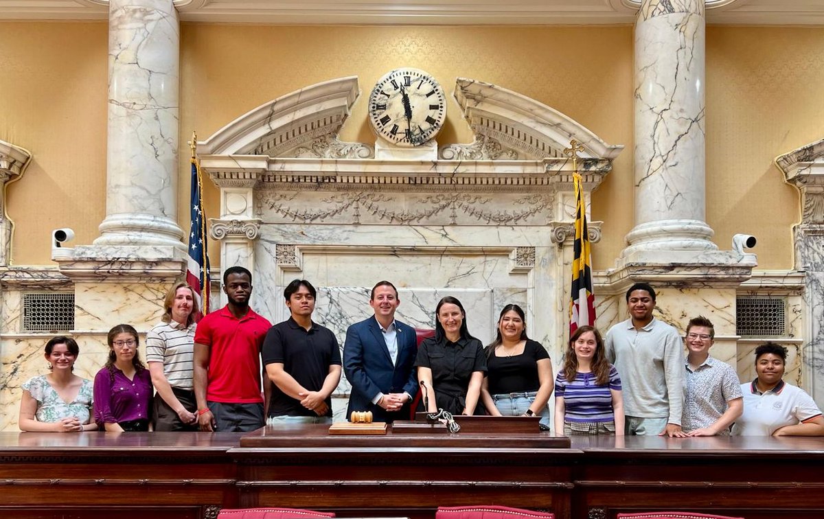 I was happy to welcome Dr. @MileahKromer, a fellow Fightin' 46th District mate, and her State Politics class students to visit the Senate of Maryland at the State House in Annapolis. Great conversation covering the most critical topics affecting Marylanders and beyond.