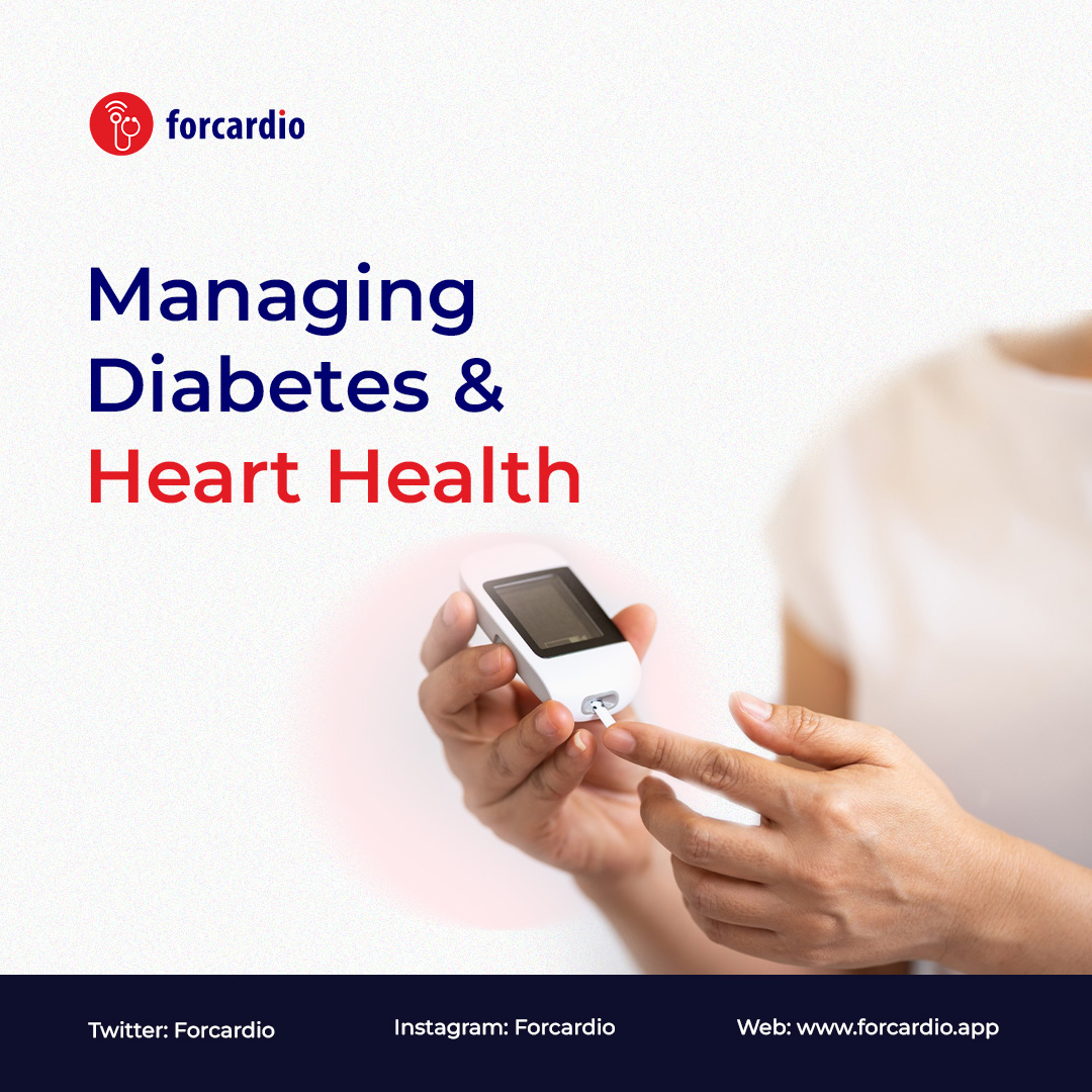 Did you know having diabetes raises your risk of heart disease, but you can manage both!

Here's how: Download Forcardio to track progress! 

️#DiabetesManagement #HeartHealth
   #Forcardio