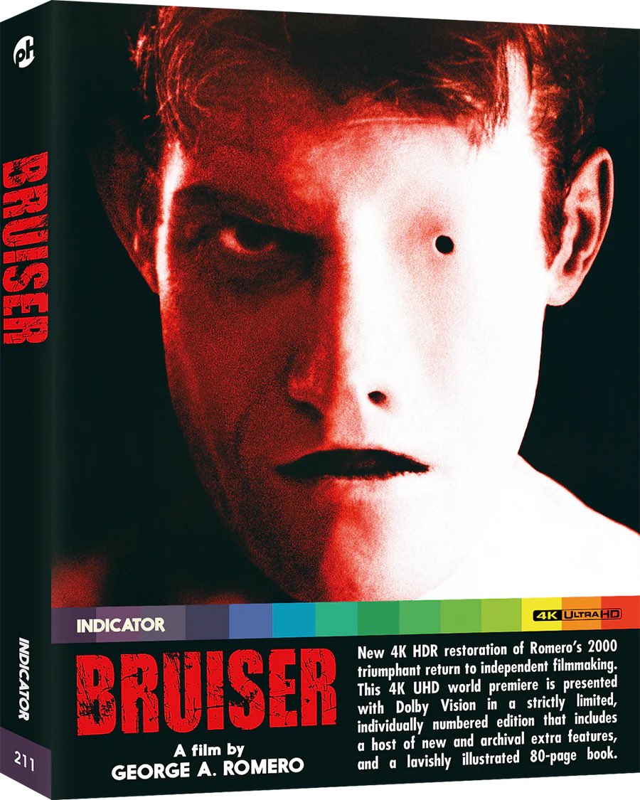 Coming to 4K UHD in July from @indicatorseries 

BRUISER - 4K UHD LE

INDICATOR LIMITED EDITION 4K UHD SPECIAL FEATURES

4K HDR restoration
4K (2160p) UHD presentation in Dolby Vision (HDR10 compatible)
Original 5.1 surround sound and stereo audio tracks
Audio commentary with