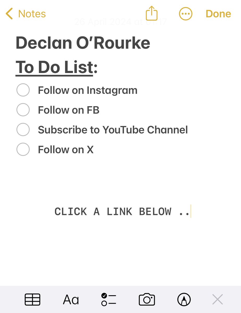 For anyone who missed it last week EXCITING ANNOUNCEMENTS COMING V SOON! Do this to stay in the loop ! Instagram: instagram.com/declanorourke/… Facebook: facebook.com/declanorourkem… Youtube Channel: youtube.com/Declanorourkec… X: twitter.com/declanorourke DOR Mailing list:…