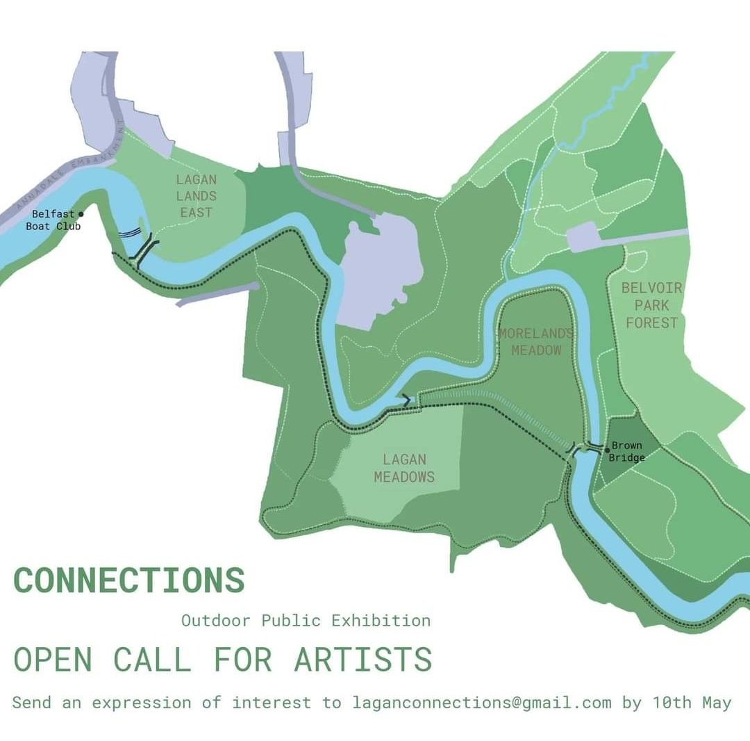 📣 Creatives are invited to submit works for an open-air public exhibition along the Lagan Towpath this July/August. The theme is CONNECTIONS (e.g. to Place/ Nature/ Community/ Friends/ Family/ City/ Home etc).