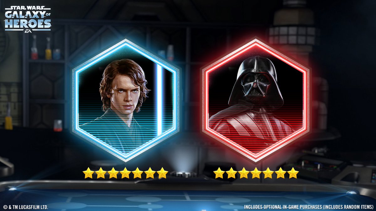 Join us #ontheholotable with a special limited-time promotional offer! 

Enjoy a free bonus bundle in Star Wars™: Galaxy of Heroes when you spend $25+ on Apple Gift Card. Unlock your crystals, seven-star Jedi Knight Anakin, and seven-star Darth Vader bonus instantly upon gift…