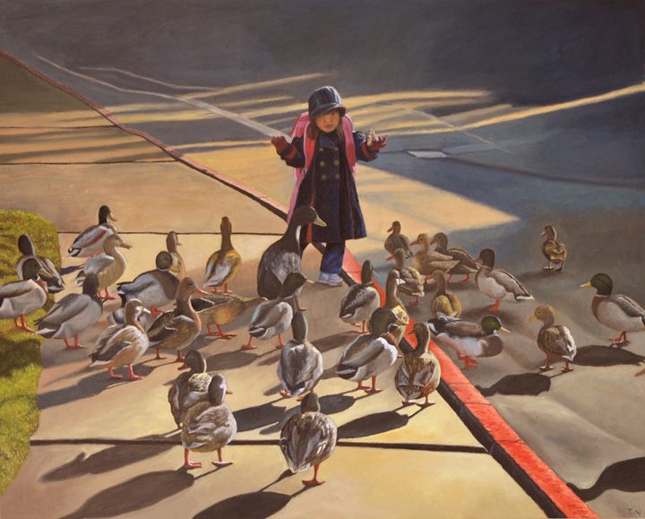 Art of the Day: 'Amelie-An and her ducks'. Buy at: ArtPal.com/thunguyen?i=71…