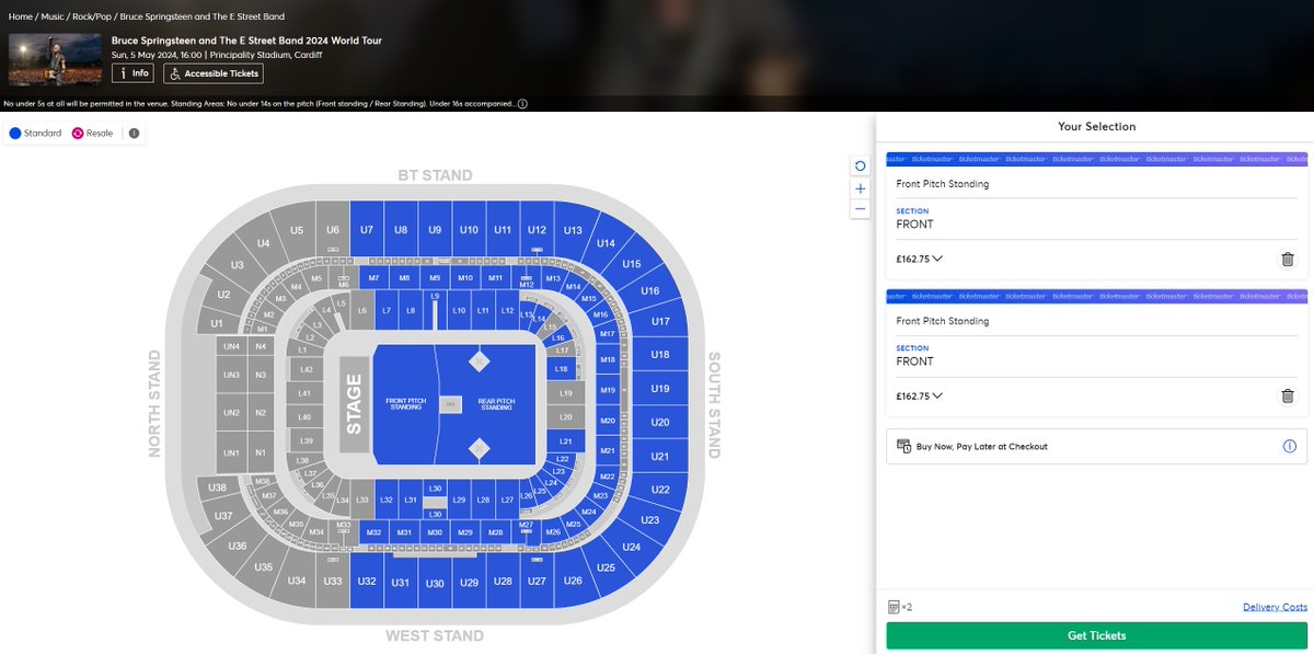 Face value drop on Ticketmaster FOS GA Cardiff.
Bruce Springsteen & The E Street Band at the Principality Stadium, Cardiff, Wales 5th May 2024. 
ticketmaster.co.uk/event/35005F25…

#springsteen #ticketstubs #estreetband #brucespringsteen #thisdayinmusic @springsteen #SpringsteenTour2024