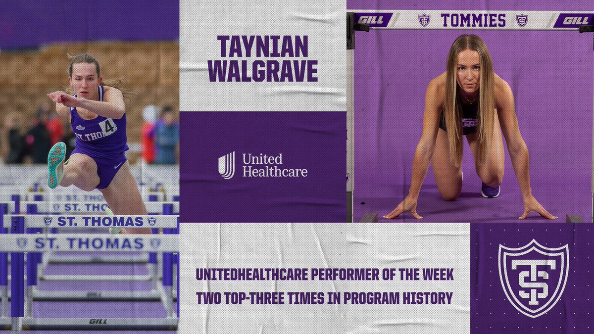 A program record in the 100M hurdles and a top three time in the 4x100M - @tayywalgrave tore the track up to close out April. The @TommieWXCTF senior sizzles her way to @UHC Performer Of The Week honors! Taynian and the Tommies are on their home track tomorrow! #RollToms