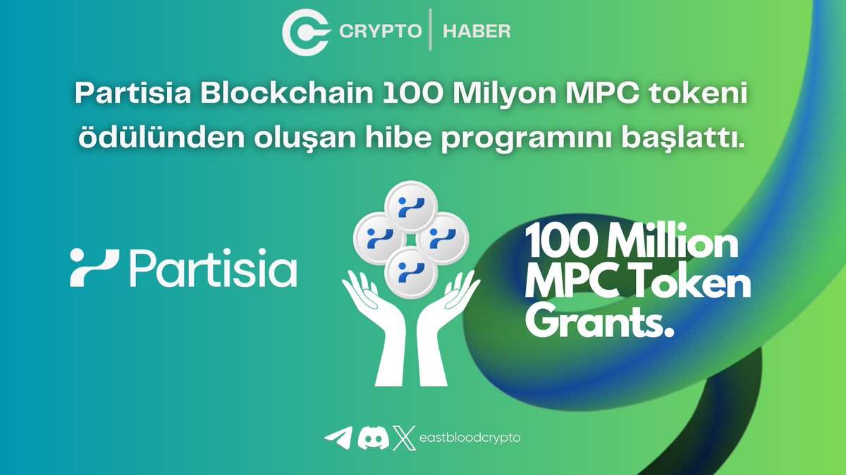 Partisia Blockchain 100 Milyon $MPC tokeni ödülünden oluşan hibe programını başlattı.🔥

#PartisiaBlockchain #BuildOnPartisia #Crypto 

Detaylar : partisiablockchain.com/partisia-block…