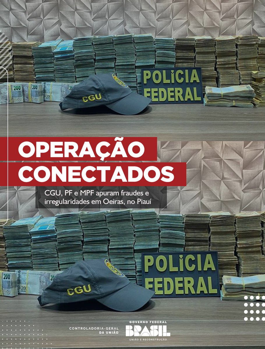 CGU, PF e MPF apuram fraudes e irregularidades em Oeiras, no Piauí. 🚔🔎 🔗 Confira detalhes da operação no link: bit.ly/3wbGo5f