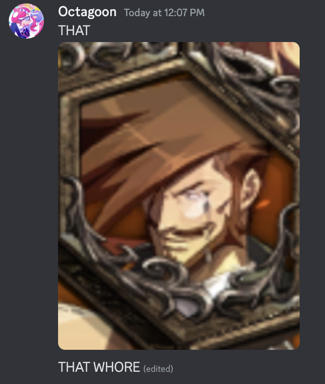 friend who doesn't play guilty gear swore that he knew a strive character with the 'same mustache and head structure' as slayer when i showed him the strive render and turns out he was talking about slayer in FUCKING XRD