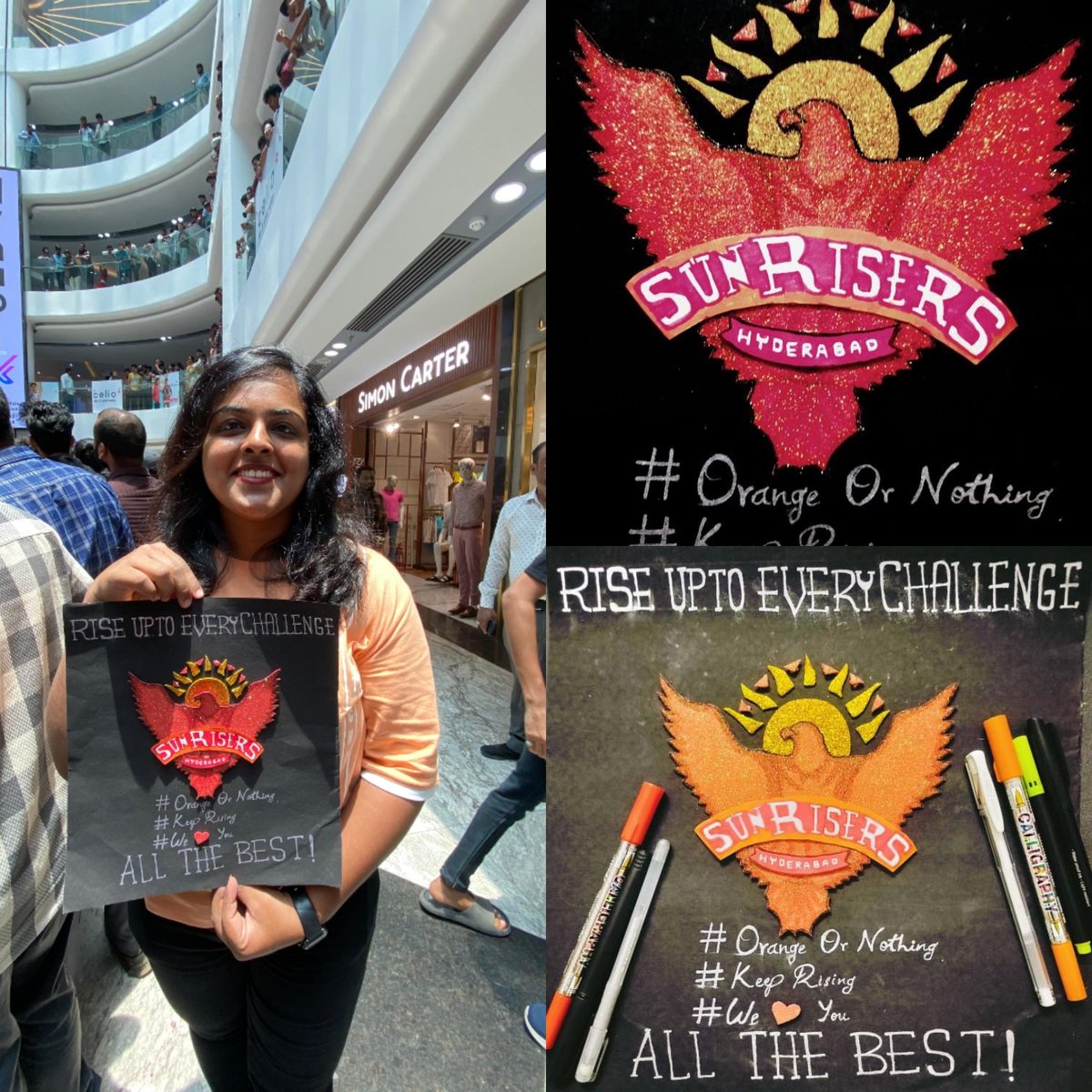 A Beautiful display of fandom at Sarath City Capital Mall For SRH!