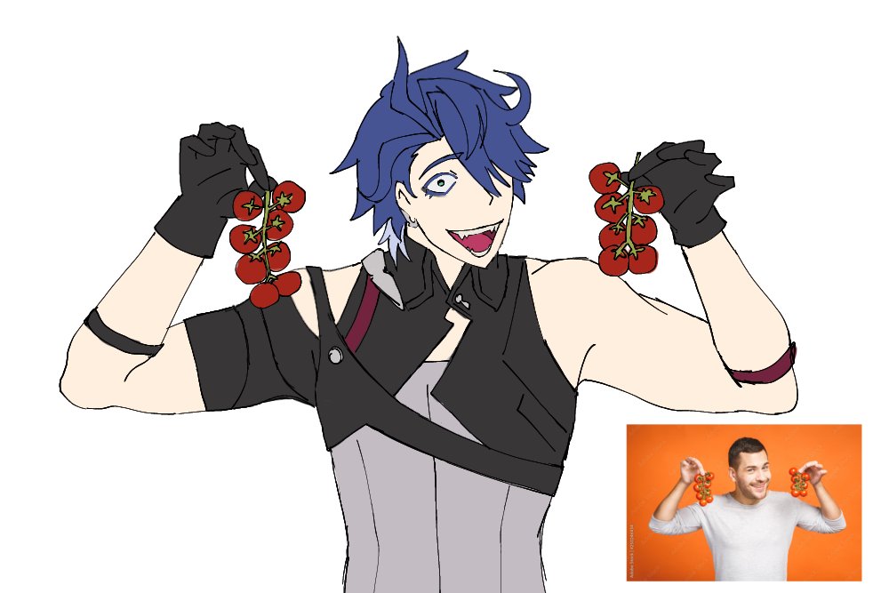 i just wanted to draw him with tomatoes for no reason