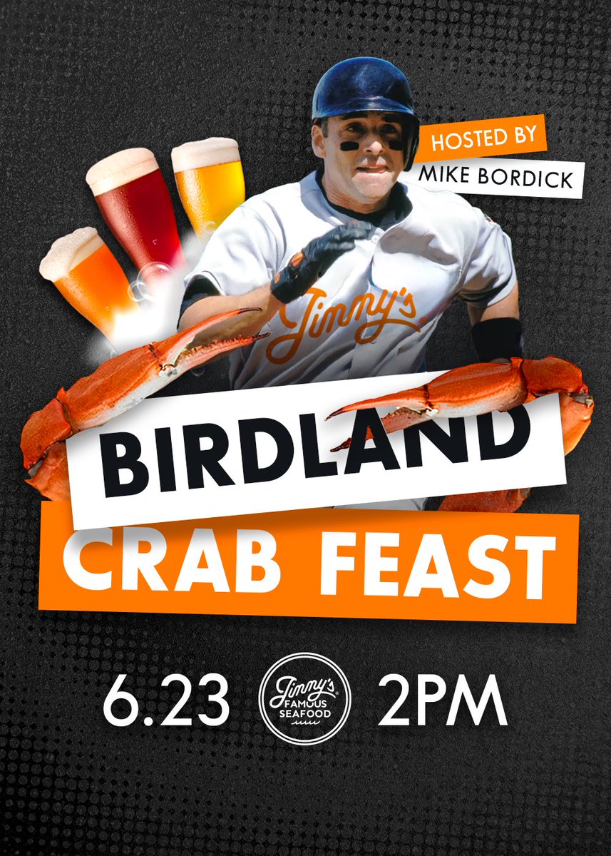 ⚾️ Tickets are now available for The 2nd #Birdland Crab Feast of the season! Join @MBordick at Jimmy’s for a delicious afternoon of #Orioles Baseball! 🦀