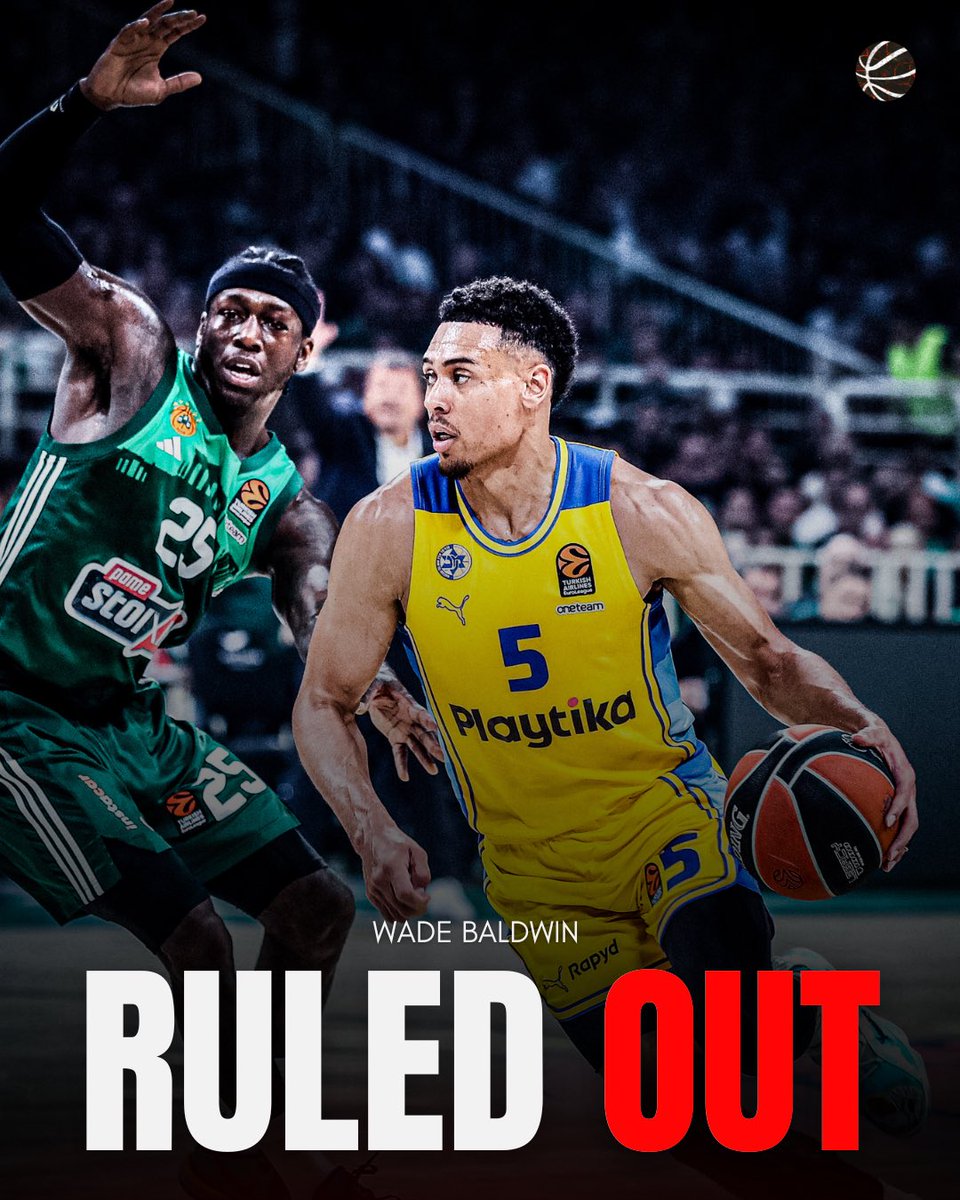 Wade Baldwin is OUT for tonight’s game against Panathinaikos🚨

#basketballmaniacs #maccabi #tel #aviv #paobc #paobcgr #euroleague #playoffs