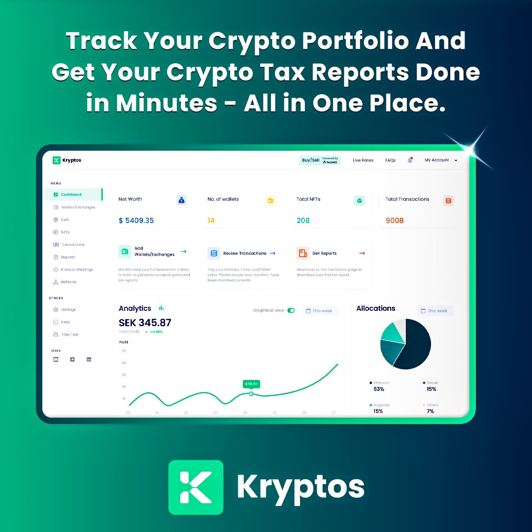 hellokryptos's tweet image. Now's the perfect moment to log into @hellokryptos, link up all your wallets &amp;amp; exchanges, and take a peek at your transactions in preparation for tax season. 🗂️

Here's why:

🔸We do all the hard work, working behind-the-scenes to calculate your capital gains and generate…