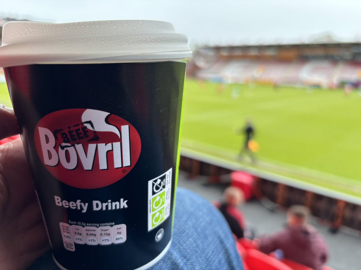 Football on the last day of April… a hot beefy drink to keep warm 🥶