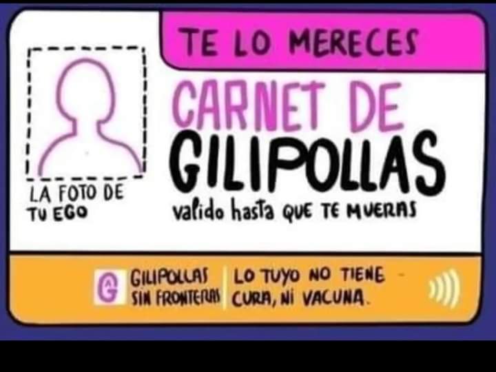 Hay que hacer una tirada de 50.000 para fachas y periodistas...o las dos cosas...☺️😯😃🤣 #carnet #golipollas #identidad #PrensaBasura #PrensaCorrupta #Fachosfera