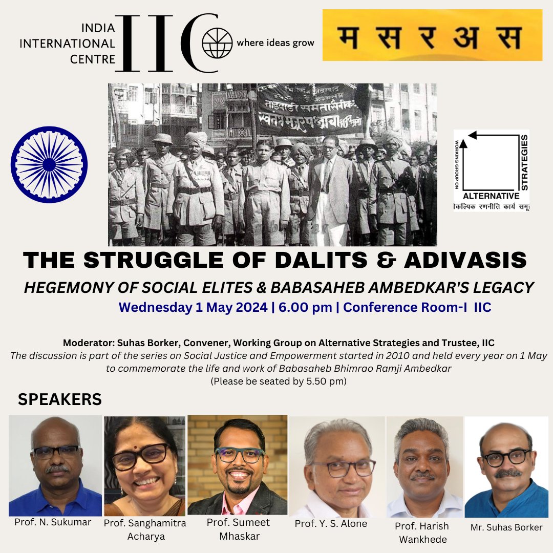 Do join us tomorrow evening at the India International Centre! 

#dalithistorymonth 
#ambedkar
#mayday 
#jaibhim