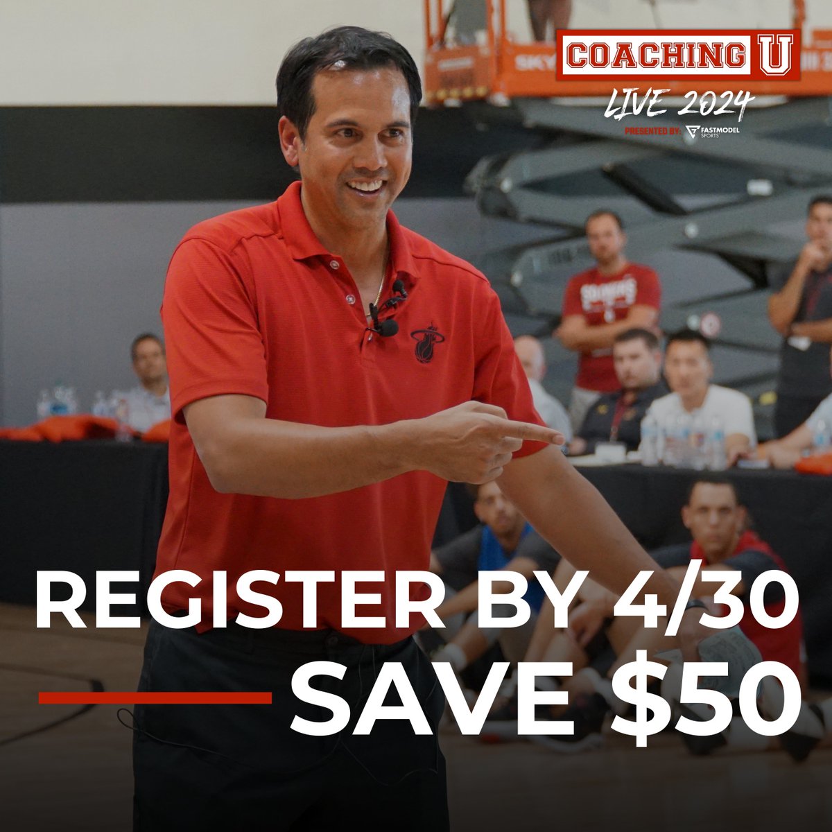 🚨 LAST DAY TO SAVE!!! 🚨 🏀 Register by TONIGHT and receive $50 OFF your general admission ticket to Coaching U Live 2024 pres. by @fastmodelsports 🎟️ Save your seat TODAY! 🔗 coachingulive.com/2024