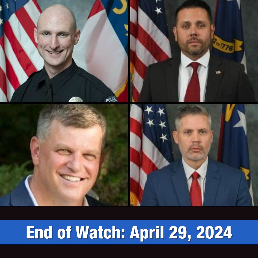 wsoctv's tweet photo. Officials identified the four officers who were killed during a shootout in east Charlotte.

CMPD Officer Joshua Eyer
Deputy U.S. Marshal Thomas Weeks
U.S. Marshals Task Force Officer Sam Poloche
U.S. Marshals Task Force Officer Alden Elliott https://t.co/mppxVhCXFe