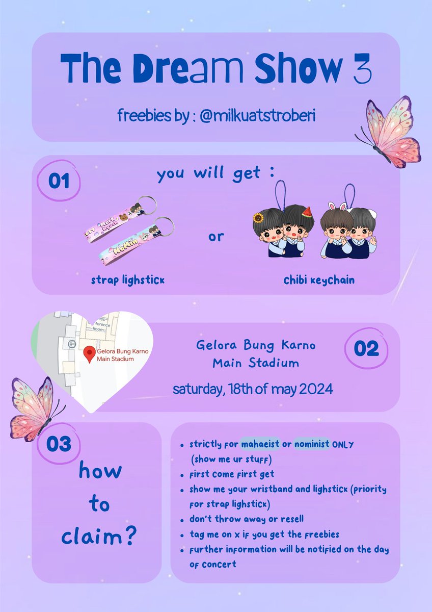 [Retweets and Likes are Appreciated]
Freebies for Mahaeist and Nominist 💓
by : @milkuatstroberi

ᴛʜᴇ ᴅʀᴇᴀᴍ ꜱʜᴏᴡ 3 in  𝓳𝓪𝓴𝓪𝓻𝓽𝓪

🗓 18 of May 2024
📌 GBK Main Stadium
⏰ TBA
🔖 TnC on Flyer

See You Soon Mahaeist and Nominist 💓💓
#THEDREAMSHOW3_IN_JAKARTA