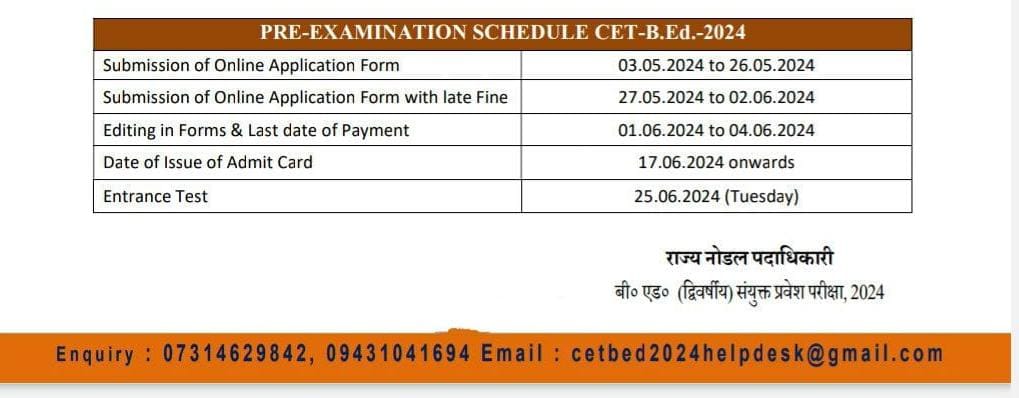 OCEIndia2004's tweet photo. Important Dates
Pre-Examination Schedule CET-B.Ed.-2024
Oriental College of Education, Darbhanga https://t.co/EkoJtLaa2Z